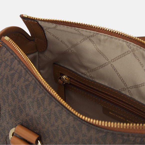 MICHAEL KORS Carine Satchel Crossbody Coated Canvas Leather Bag - Picture 8 of 10